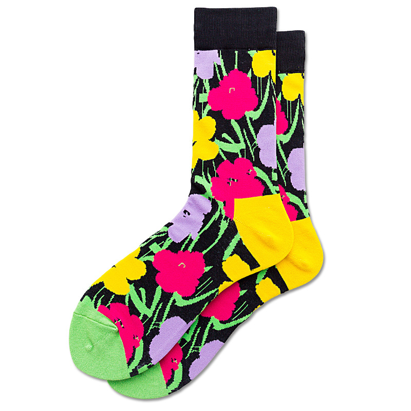 Geometry Stockings Socks Contrast Color Men